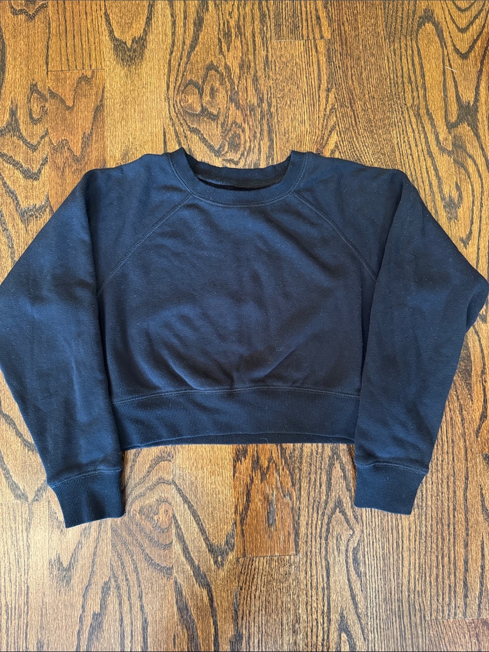 Katie J NYC Black Cropped Crewneck Sweatshirt - Girls